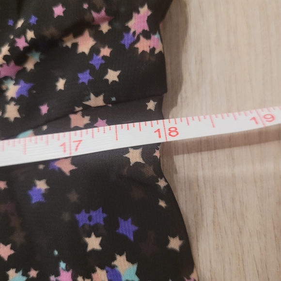 NWT! Bongo Starry Black Night Pastel Yellow Pink Purple Stars Sheer Caged Tunic - Picture 7 of 11